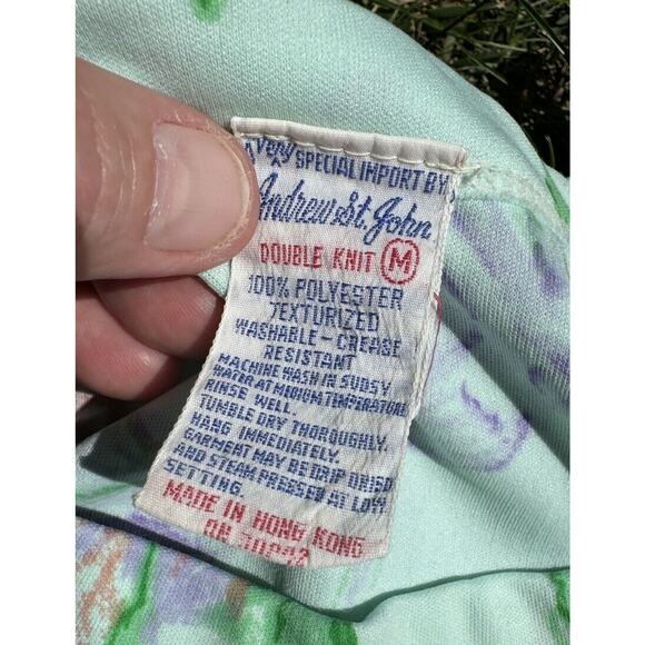 1960 Austin St John Double Knit POLYESTER Hippie Woodstock Floral Womens M Tank - Picture 4 of 6